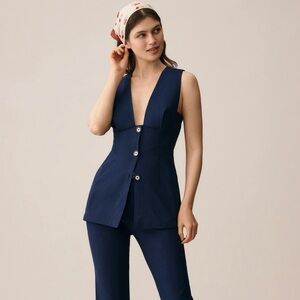 NWT Anthropologie Maeve Deep-V Button-Front Vest